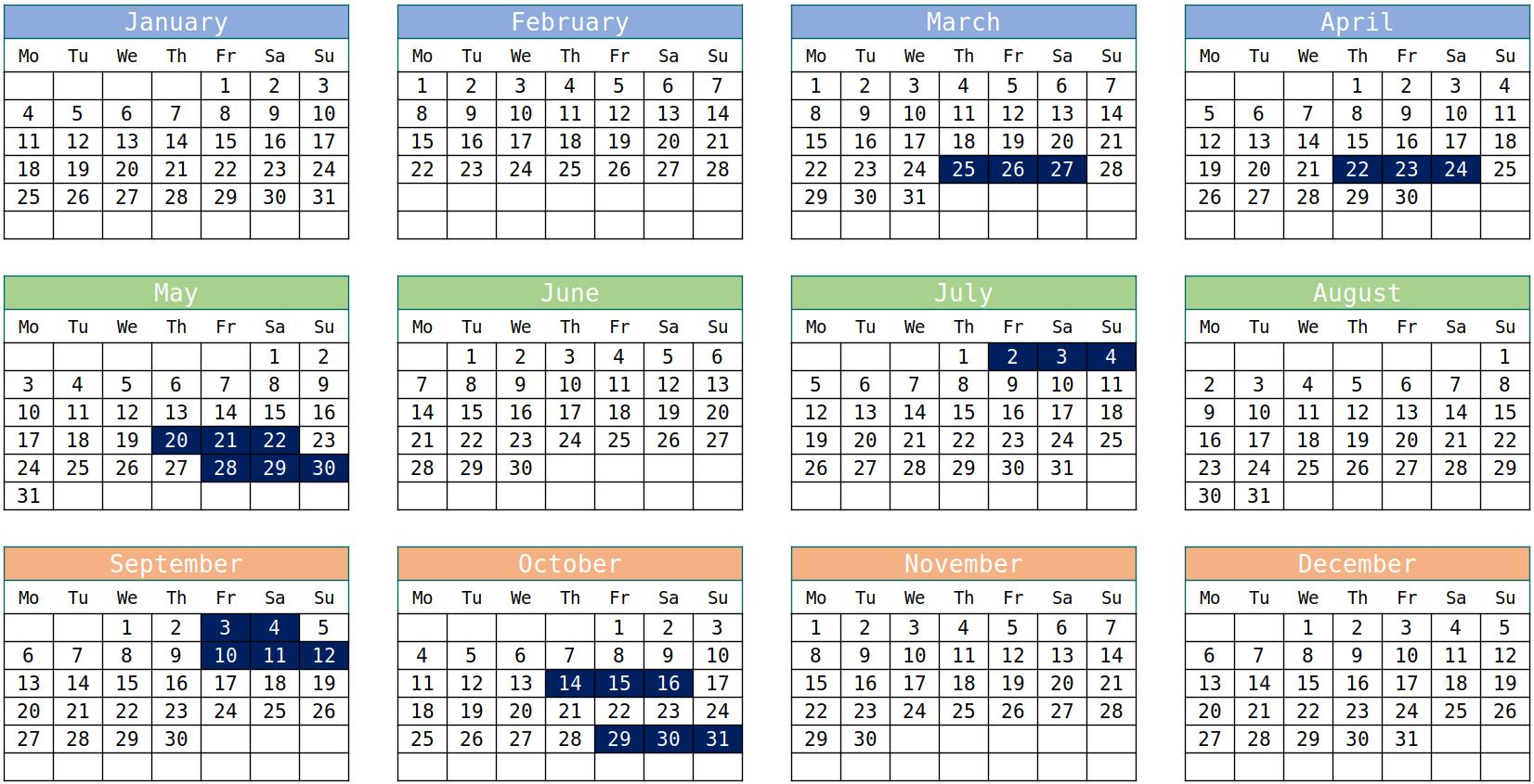Calendar evenimente S.N.O.M.R. 2027