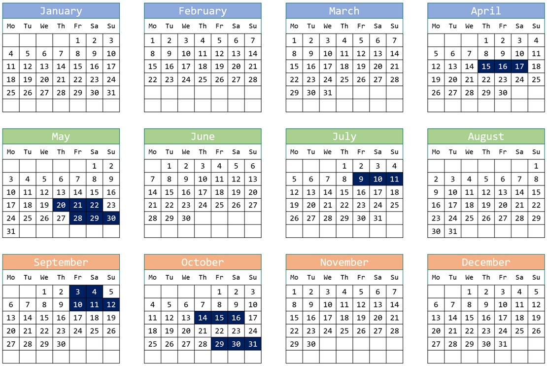 Calendar evenimente S.N.O.M.R. 2027